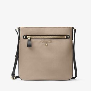 Michael Kors Beige and Black Kelsey Crossbody Bag